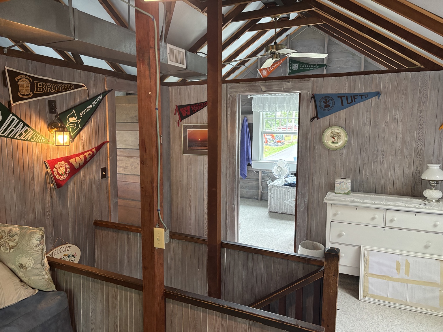 Loft bedroom and cottage interior