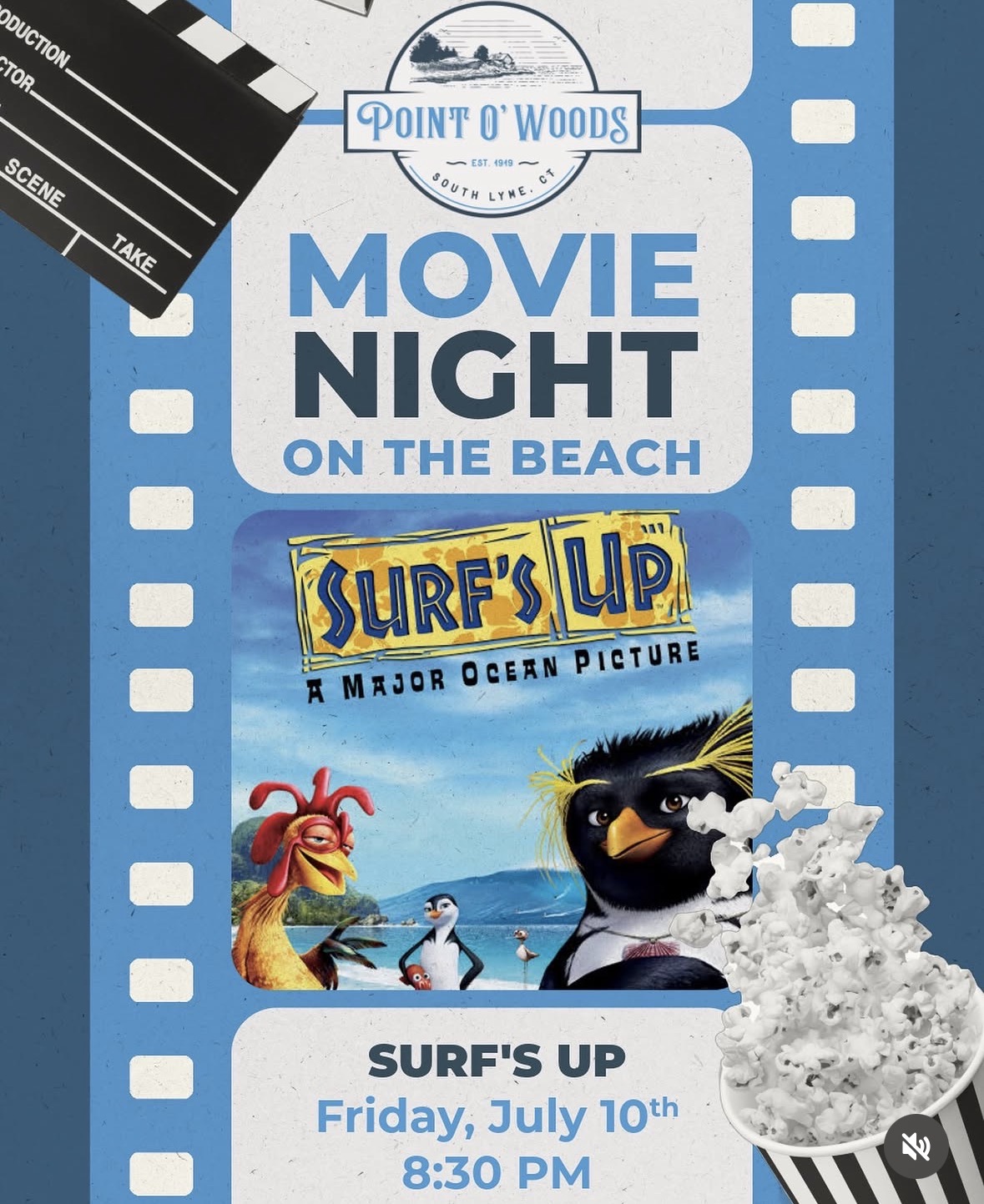 Point O' Woods movie night on the beach